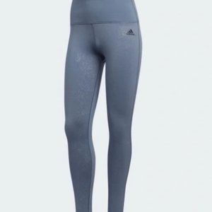 Adidas Climawarm Floral Embossed Leggings - Grey - Small